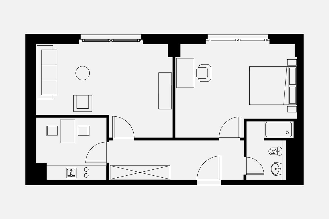 Floorplan One Bedroom plus